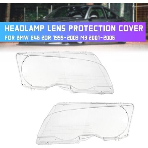 Car Headlight Clear Lens Headlamp Clear Cover Coupe Convertible For BMW E46 2DR 1999-2003 M3 2001-2006