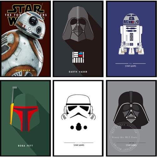 Disney Star Wars Canvas Art Paintings Jedi Warrior Poster and Print Wall Art Picture Cafe Bar Restaurant Room Home Decoration