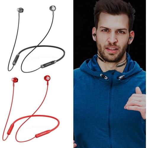 For Lenovo HE06 Bluetooth 5.0 Neckband Bluetooth Sports Headphones Wireless Earbuds HD Stereo Running Waterproof Headset