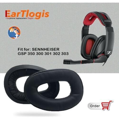 EarTlogis Replacement Ear Pads for SENNHEISER GSP 350 300 301 302 303 Part Earmuff Cover Cushion Cups