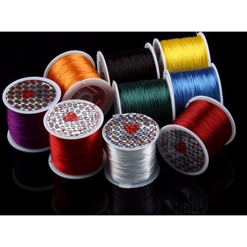 LOULEUR 1 Rolls/lot 10 Colors Elastic Cords Stretch Beading Wire/Cord/String/Thread for DIY Bracelets Jewelry Making Materials