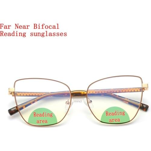 Transition Photochromic Bifocal Reading Glasses for Mens and Womens, Metal Frame Look Far Near Multifocal Sunglasses Reader NX