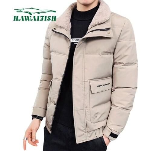 Hawaifish brand men jacket winter 2021 New Autumn Warm Thick Hooded Parkas Mens Waterproof Fashion Casual Slim Jacket Coat Men