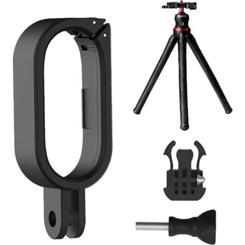 Top TELESIN Frame Set for Instar 360 GO2 Camera with Tripod for Selfie Stick Helmet Chest Strap Backpack Clip Vlog Shot