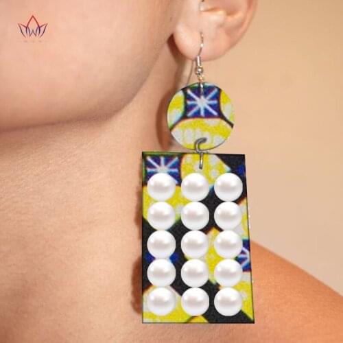 Womens Earrings Set Pearl Drop Earrings For Women Bohemian Fashion Jewelry 2020 Geometric square Stud Earrings wyb419