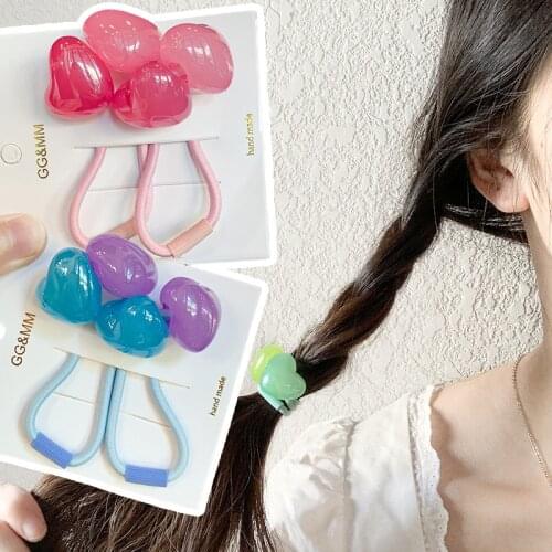 Colorful Crystal Ball Elastic Hair Bands For Gilrs Rubber Band Hair Accessories For Children Hair Ties Gum for Hair