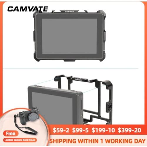 CAMVATE Directors Monitor Cage Bracket With 1/4"-20 Mounting Point & Shoe Mount Exclusively For FeelWorld LUT7/LUT7S 7" Monitor