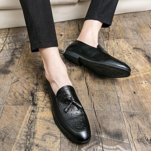 Fashionstylish lether italian for trend lather Mens shoes leather man male old casual wear men black brown summer skin