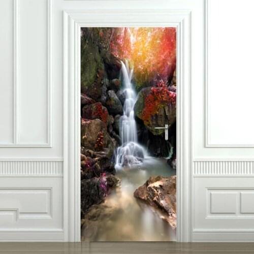 3D Door Mural Sticker Removable Self-Adhesive Wall Decal for Home Bathroom