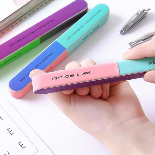 Wholesale Nailfiles Brush Durable Buffing 1pc Sides Polishing Nails File Nail Art Tool Sanding UV Gel Polish Tool Random Send