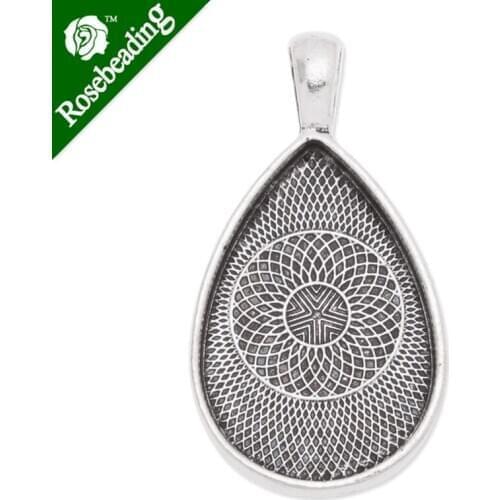 20x30mm Antique Silver plated waterdrop Zinc Alloy Cabochon Base Setting Pendants,cabochon bezel settings,sold 20pcs/lot-C3606