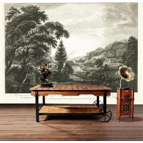 Milofi Professional Customize Large 3D Wallpaper Mural European Classical Plate Painting Landscape Art Art Background Wall