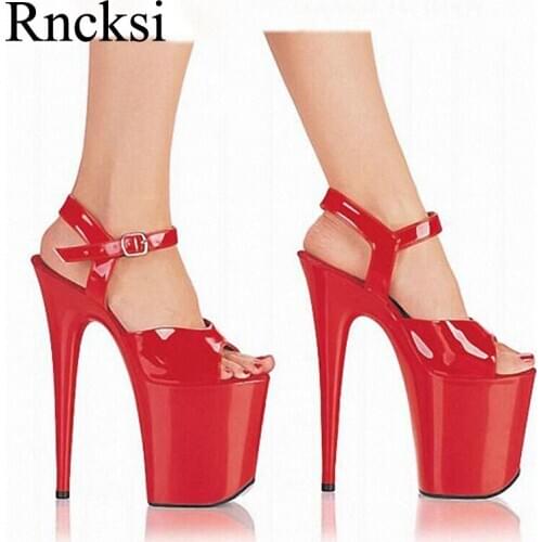 Rncksi Sexy New Women 20CM Ultra High Heel Sandal Shoes Platforms Pole Dance Star Model, Sandals Party/Wedding Sandals