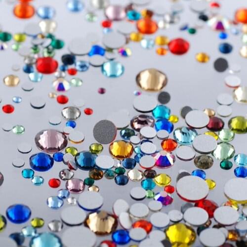 Clothing Shoe Bag Decorative Glass Crystal More Sizes Colors Non Hot Fix Flatback Glass Rhinestones for Nails 3D Nail Art Gems