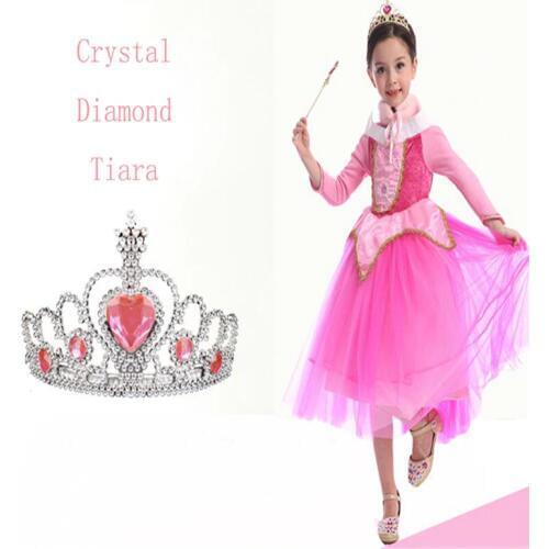 Elsa Tiaras Princess Crown Hair Accessories Crystal Diamond Candy Color Tiara Magic Wand Party Bridal Wedding Jewelry Accessory