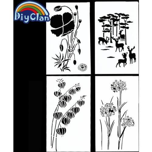 23*12 cm Lotus flower lace style Cake Stencil butterfly Fondant Cake Template Decorating Tools deer Cake Mold