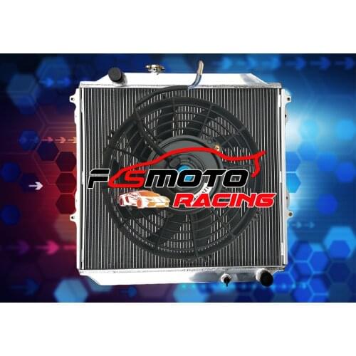 Aluminum Radiator+FAN For TOYOTA 1996-2002 Hilux Surf KZN185 3.0L Diesel MT 1996 1997 1998 1999 2000 2001 2002 MT