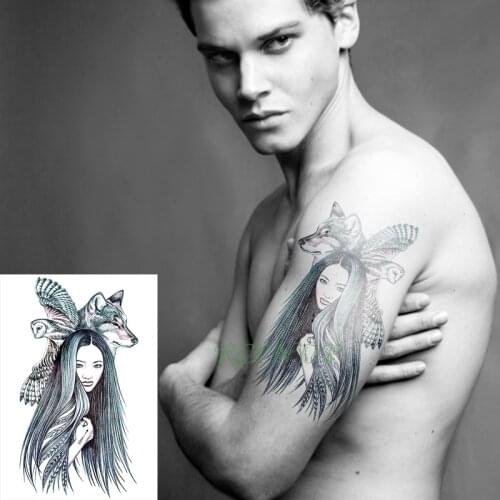 Waterproof Temporary Tattoo Sticker eagle wolf beauty girl fake tatto flash tatoo tatouage Stickers hand arm back for women men