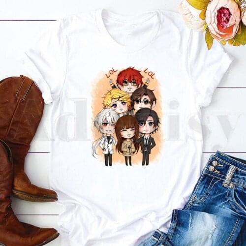Mystic Messenger Hot Game Women T-shirt Printed Short Sleeve Female Tops Tees Harajuku Vintage T Shirts Womens Drop shipping