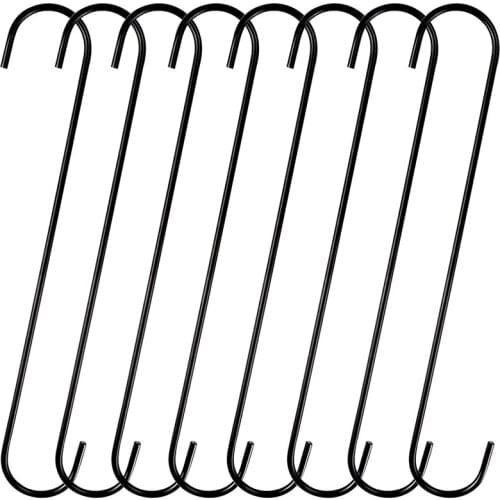 12 Inch 10 Pack Extra Large S Hooks for Hanging Plant Tree Branch,Bird Feeder,Pots and Pans Closet Garden Pergola