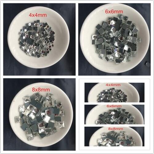 200Pcs/bag Clear Crystal Square Fancy Shape Glass HotFix Rhinestones FlatBack Strass Rhinestone Stones For DIY Wedding Dress