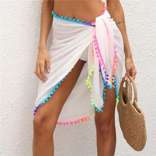 2021 Womens Swim Wear Skirts Bikini Cover Up Sheer Beach Mini Wrap Skirt Sarong Pareo Shorts Summer Beachwear Hot Sell Holiday