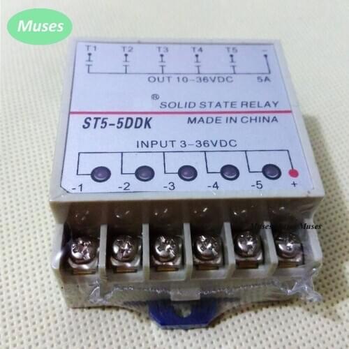 5DDK 5 Channel Din rail SSR quintuplicate five input 3~36VDC output 10~36VDC single phase DC solid state relay