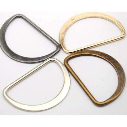 50pcs D ring buckle 50mm big metal flat alloy D Ring adjustable buckles bag webbing strap silver/black/bronze FDR-50mm