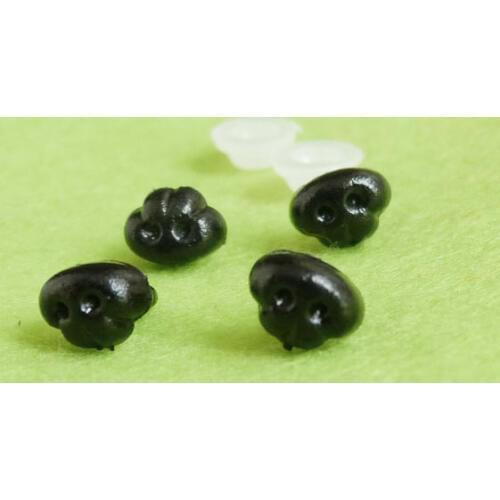 500pcs/lot--- 7x10mm full black plastic safety toy dog nose with white washer for plush animal doll materials