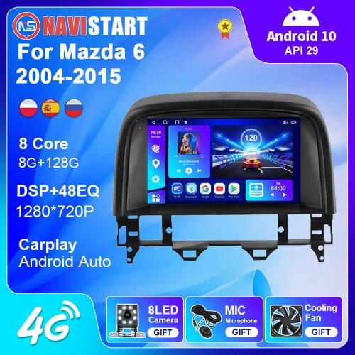 Android 10 9inch 6+128G Car Multimedia Player For Mazda 6 2004-2015 Car Radio Stereo 4G WIFI BT GPS RDS Navigation NO DVD Player