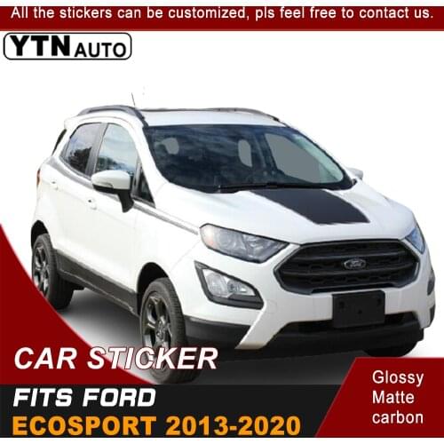 Car Decals For Ford Ecosport 2013-2020 Cool Racing Hood Scoop Stripe Graphic Vinyls Scratch Car Accessories Stickers Customs
