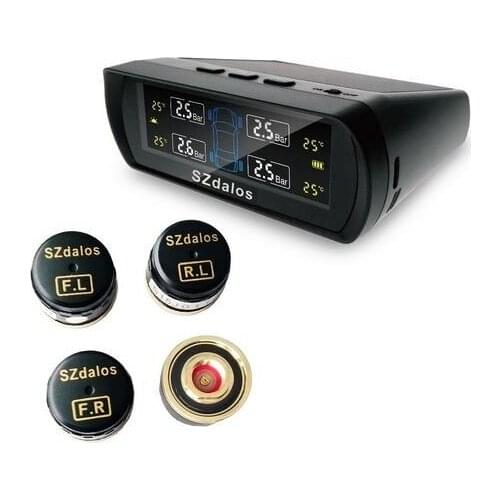 DIY wireless LCD TPMS tire pressure monitor systems with new 4 external sensors