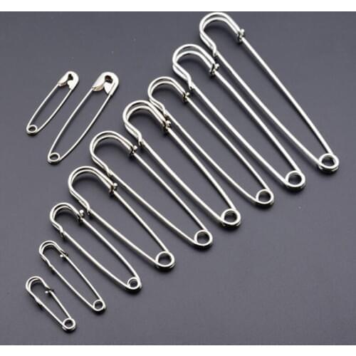 10pcs Safety Pins Sewing Tools Accessory Silver Metal Needles Large Safety Pin Small Brooch Safety Pins DIY Apparel Accessories