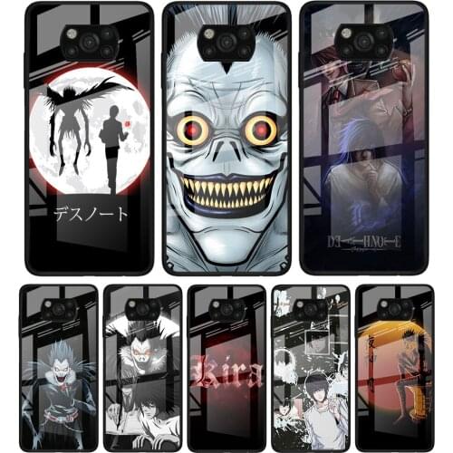Death Note Ryuk Kira for Xiaomi Poco X3 NFC F3 M2 F3 F2 X2 X3 Pro Redmi Note 8 9 10 Pro 8T 9T 9S Tempered Glass Phone Case Coque