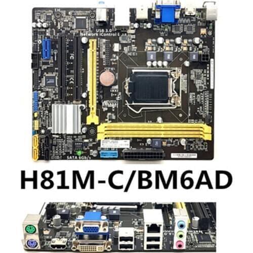 For ASUS H81M-C/BM6AD/DP-MB MATX Motherboard LGA1150 DDR3 USB3.0 VGA+DVI+HDMI