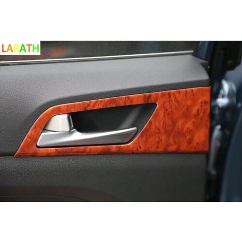 For Hyundai Tucson 2015 2016 2017 Interior Inner Door Handle Bowl Cover Molding Trim Around Sticker Bezel 4pcs