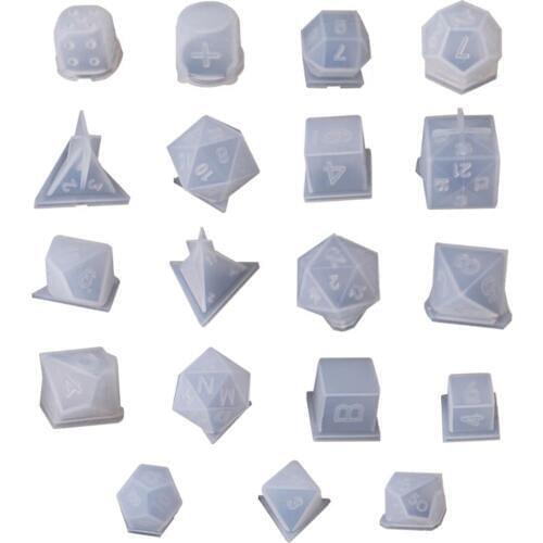 1pcs 3D Dice Mold Fillet Shape Multi-spec Digital Game Square Triangle Silicone Resin Mould For DIY Crystal Jewelry Making