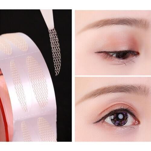 Hot Sale 1 Roll/300 Pairs Double Eyelid Sticker Adhesive Woman Makeup Tools Invisible Mesh-shaped Stripe Eyelash Stickers