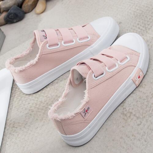 Sneakers Canvas shoes for Women fashion 2019 Solid Superstar Hook Loop Vulcanize shoes Girls Zapatillas mujer YYJ127