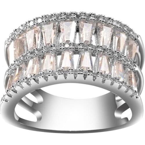 KIVN Fashion Jewelry Womens Rings Female Geometric CZ Ring for Women Jewel Accessories Christmas Party Birthday Gifts