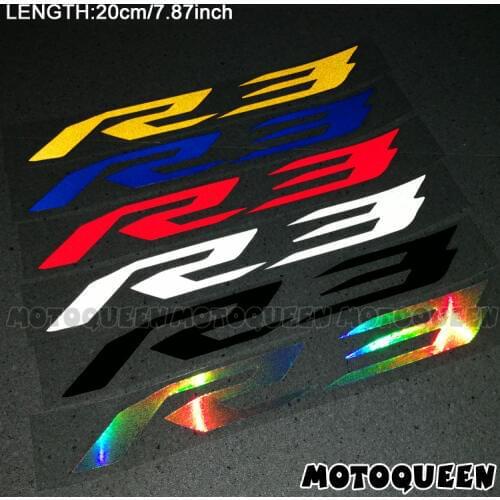 Motorcycle body Wheels Fairing Helmet Tank Pad decoration logo Label reflective Stickers Decals For YAMAHA YZF R3 YZF-R3