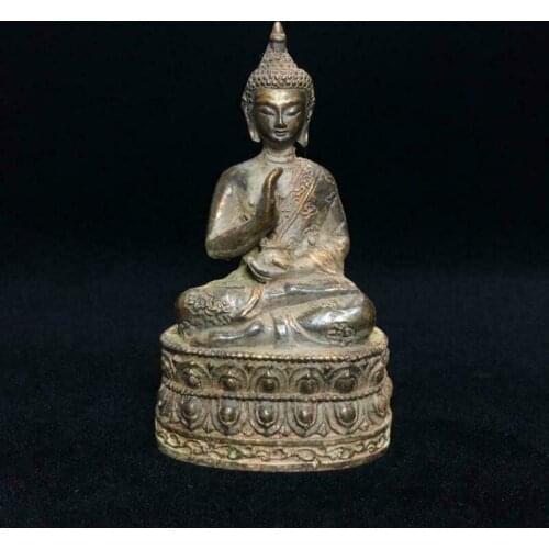 Beautiful Old Tibet Tibetan Bronze Buddhism Buddha Statue Exorcism Peace Wealth Buddha Statue Home Accessories Figurines