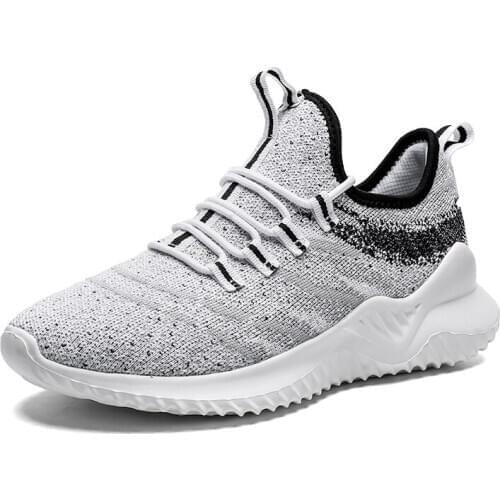 FEOZYZ Knit Upper Breathable Running Shoes Men Comfortable Trainers Sport Jogging Shoes Sneakers Men