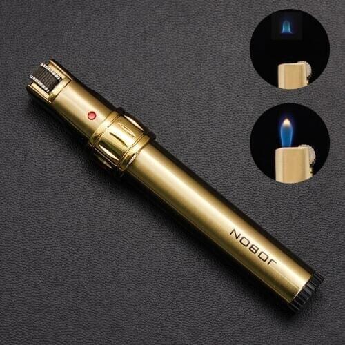 Metal Torch Floating Fire Flint Lighter Grinding Wheel Creative Ghost Free Fire Butane Gas Lighter Inflatable Cigarette Lighter