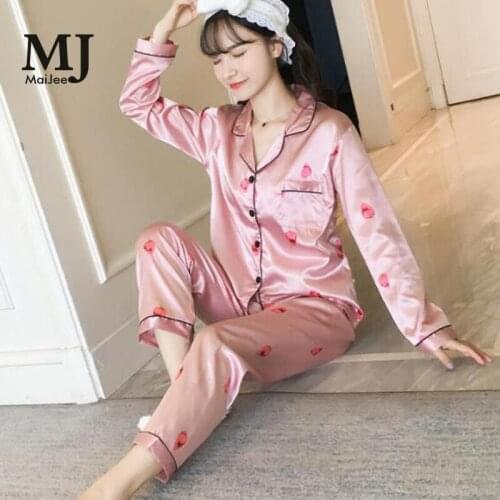 MJ053A 5XL Big Size Silk Pijama Feminino Pyjamas Women Pijamas Mujer Plus Size Pajamas Kigurumi Satin Pajamas Pyjama Femme