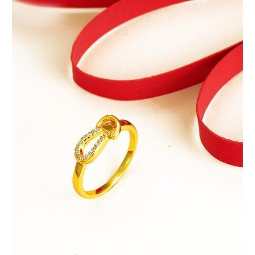 MxGxFam 2019 New Personal Creative Rings For Women 24 k Pure Gold color Jewelry AAA+ Cubic Zircon