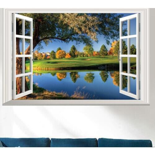 WALL STICKER WINDOW KIDS Home BEACH 3D Window View Decal Decor Art Mural Exotic