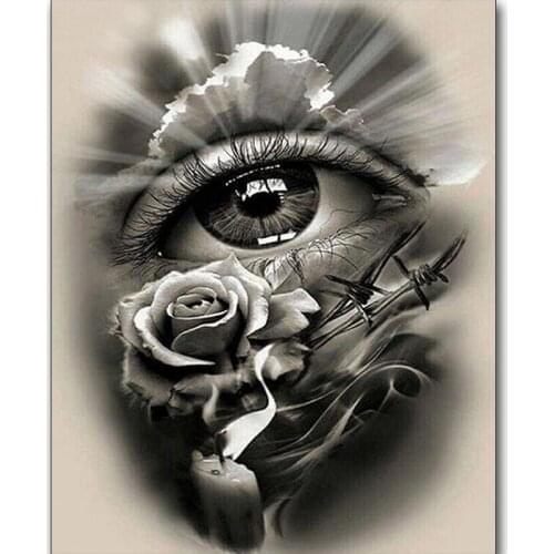 New 5d Diamond Painting completely icons Diamond Embroidery black white eyes full square round drills Rhinestone Mosaic rose
