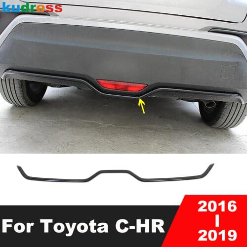 For Toyota CHR C-HR 2016 2017 2018 2019 Carbon Fiber Rear Bumper Cover Trim Protecrtor Strip Sticker Car Styling Accessories