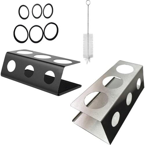 Standing Stainless Steel Bottles Drip Tray Drainer Holder Home Kitchen Countertop Pantry Organizer Rack Holds 3 Bottles